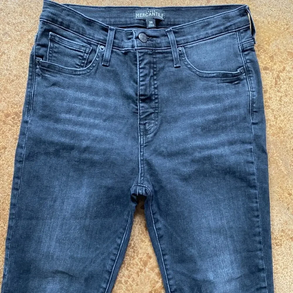 . Crew‎ Mercantile black aged look skinny cropped ankle stretch jeans